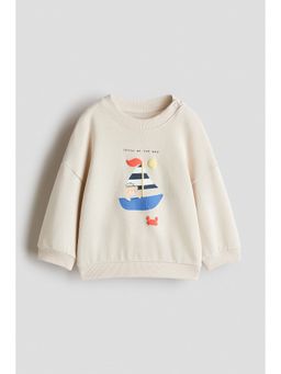 H&M - Boys Beige Printed Sweatshirt