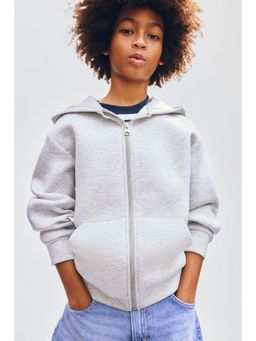 H&M - Boys Grey Scuba Zip-Through Hoodie