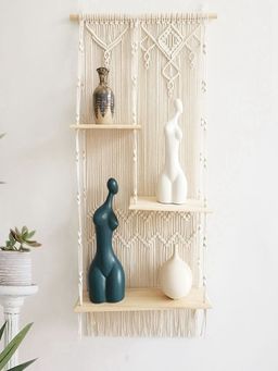 Ecofynd - Bohemian Macrame Wall Hanging Shelves