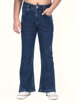 CRIMSOUNE CLUB - Girls Blue Bootcut Jeans