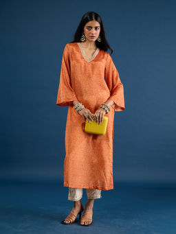 Gajra Gang - Orange Bandhani Kurta Casa Mexicana