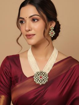 NVR - Gold Plated White Kundan Jewellery Set