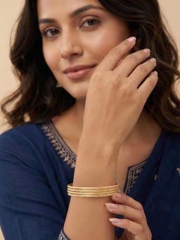 NVR - Gold Plated Handcrafted CZ Studded Bangles (Pack of 4)