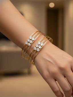 NVR - Women Gold Plated CZ Stone Adjustable Kadas