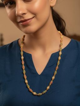 NVR - Women Gold Plated Multicolour Artificial Beads Necklace