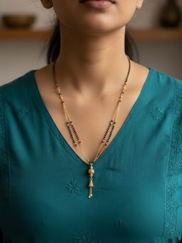 NVR - Women Gold Plated Artificial Beaded Mangalsutra