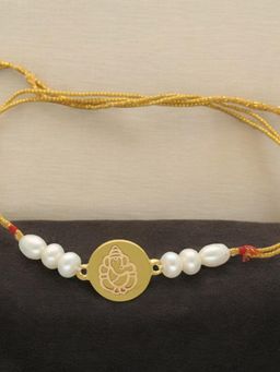 Sri Jagdamba Pearls - 22Kt Siddhivinayak Ganapati 1Gm Gold Rakhi