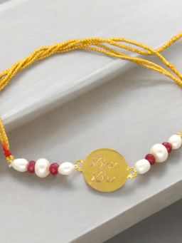 Sri Jagdamba Pearls - 22Kt Best Bro Designer 1Gm Gold Rakhi