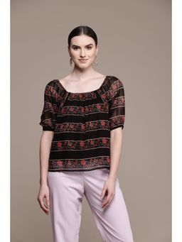 Label Ritu Kumar - Black Printed Top