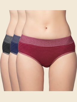 Trylo - Saloni Dark - Multi-Color Mid Waist Hipster Briefs (Pack of 3)