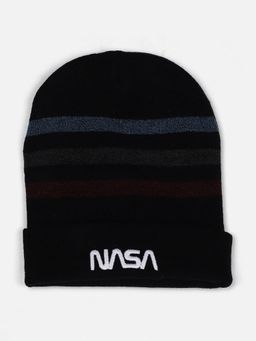 Free Authority - Nasa Featured Black Beanies For Young Men