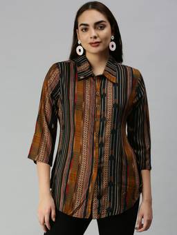 SHOWOFFFF - Women Slim Fit Regular Sleeves Multi Abstract Shirt