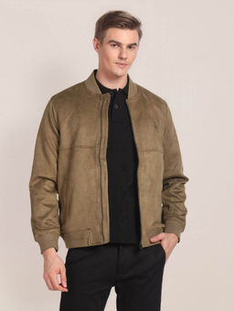 U.S. POLO ASSN. - Stand Collar Suede Solid Jacket