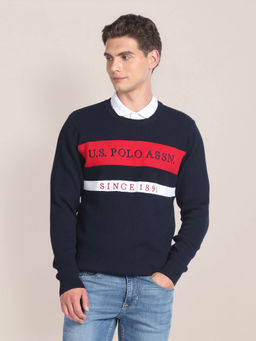 U.S. POLO ASSN. - Crew Neck Brand Stripe Sweater