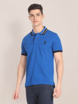 U.S. POLO ASSN. - Branded Collar Pique Polo T-Shirt
