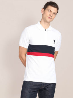 U.S. POLO ASSN. - Colour Block Cotton Polo T-Shirt