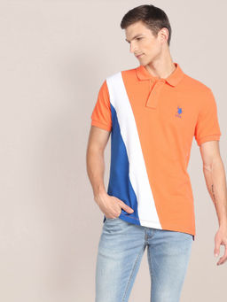 U.S. POLO ASSN. - Colour Block Cotton Polo T-Shirt