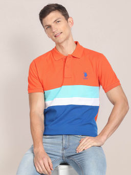 U.S. POLO ASSN. - Colour Block Cotton Polo T-Shirt
