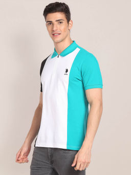 U.S. POLO ASSN. - Colour Block Cotton Polo T-Shirt