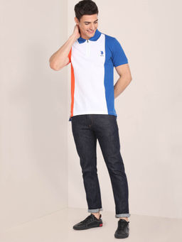 U.S. POLO ASSN. - Colour Block Cotton Polo T-Shirt