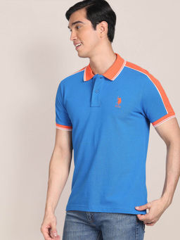 U.S. POLO ASSN. - Colour Block Cotton Polo T-Shirt