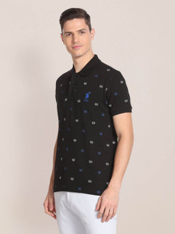 U.S. POLO ASSN. - Cotton All Over Brand Print Polo T-Shirt