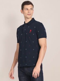 U.S. POLO ASSN. - All Over Brand Print Polo T-Shirt