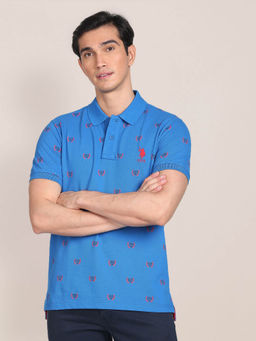 U.S. POLO ASSN. - All Over Branding Cotton Polo T-Shirt