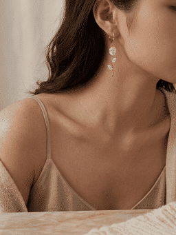 Salty - White Stone Tulip Velisse Drop Earrings
