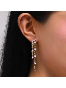 Salty - Blush Pink Cascade Crystal Drop Earrings