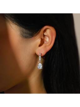 Salty - Icy Arc Drop Crystal Dangler Earrings