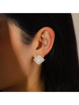 Salty - Glitz Grid Stud Earrings
