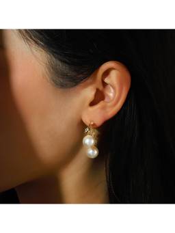 Salty - White Pearl Sprout Drop Earrings