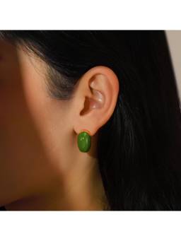 Salty - Green Verdant Muse Stud Earrings