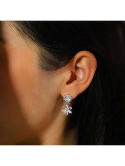 Salty - White Daisy Dazzle Drop Earrings