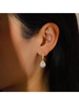 Salty - Glimmer Gold Tone Tear Drop Earrings