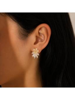 Salty - Aurelie Bloom Crystal Bow Stud Earrings