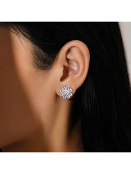 Salty - Pink Crystal Daisy Stud Earrings