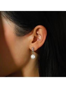 Salty - White Pearl Drip Charm Drop Earrings