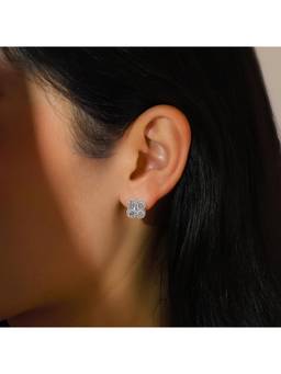 Salty - Blossom Silver Tone Lumiere Stud Earrings