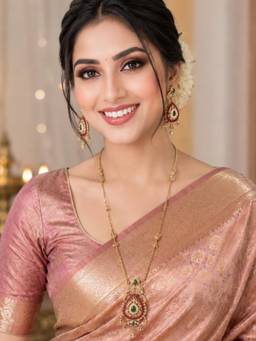 OOMPH - Gold Tone Heritage Rajwadi Kashmiri Long Jewellery Set