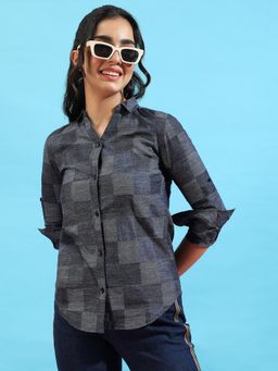 PINACOLADA - Womens Checkered Denim Shirt