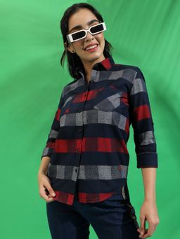 PINACOLADA - Womens Cotton Checkered Shirt