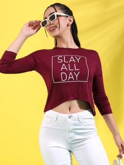 PINACOLADA - Womens Maroon Slay All Day Top