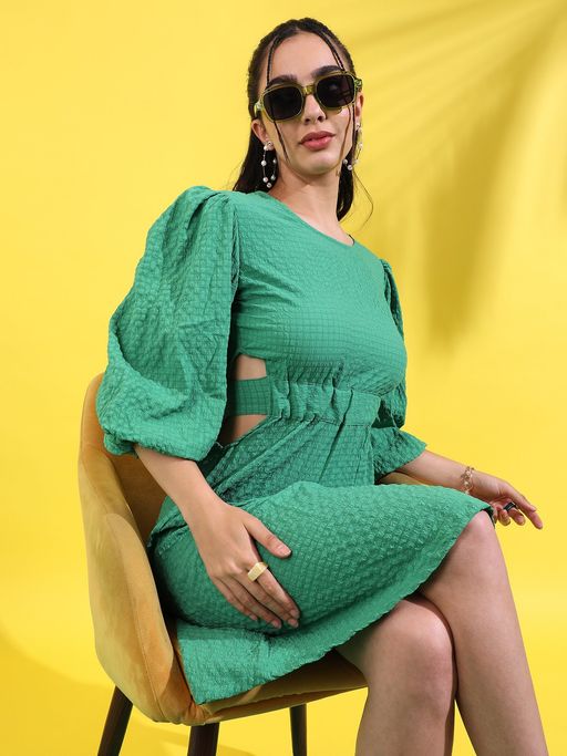 Buy PINACOLADA Womens Shamrock Green Dress with Cutout Detail Online