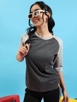 PINACOLADA - Womens Grey Raglan Sleeve Top