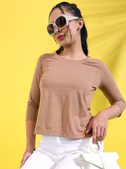 PINACOLADA - Womens Solid Beige Top