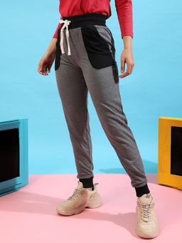 PINACOLADA - Womens Grey Colourblocked Joggers