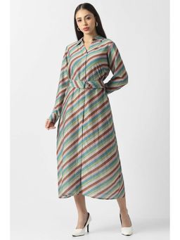Van Heusen - Women Multi-Color Collar Neck Dress with Belt