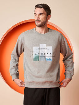 Club York - Light Grey Printed Sweatshirt